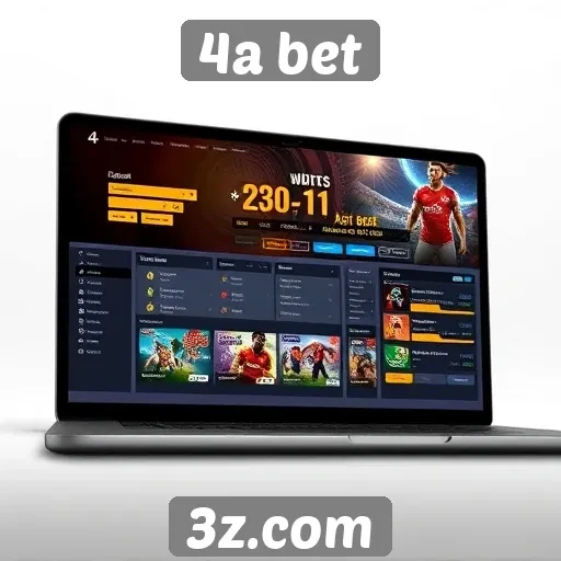 Interface do usuário do site 4a bet em destaque